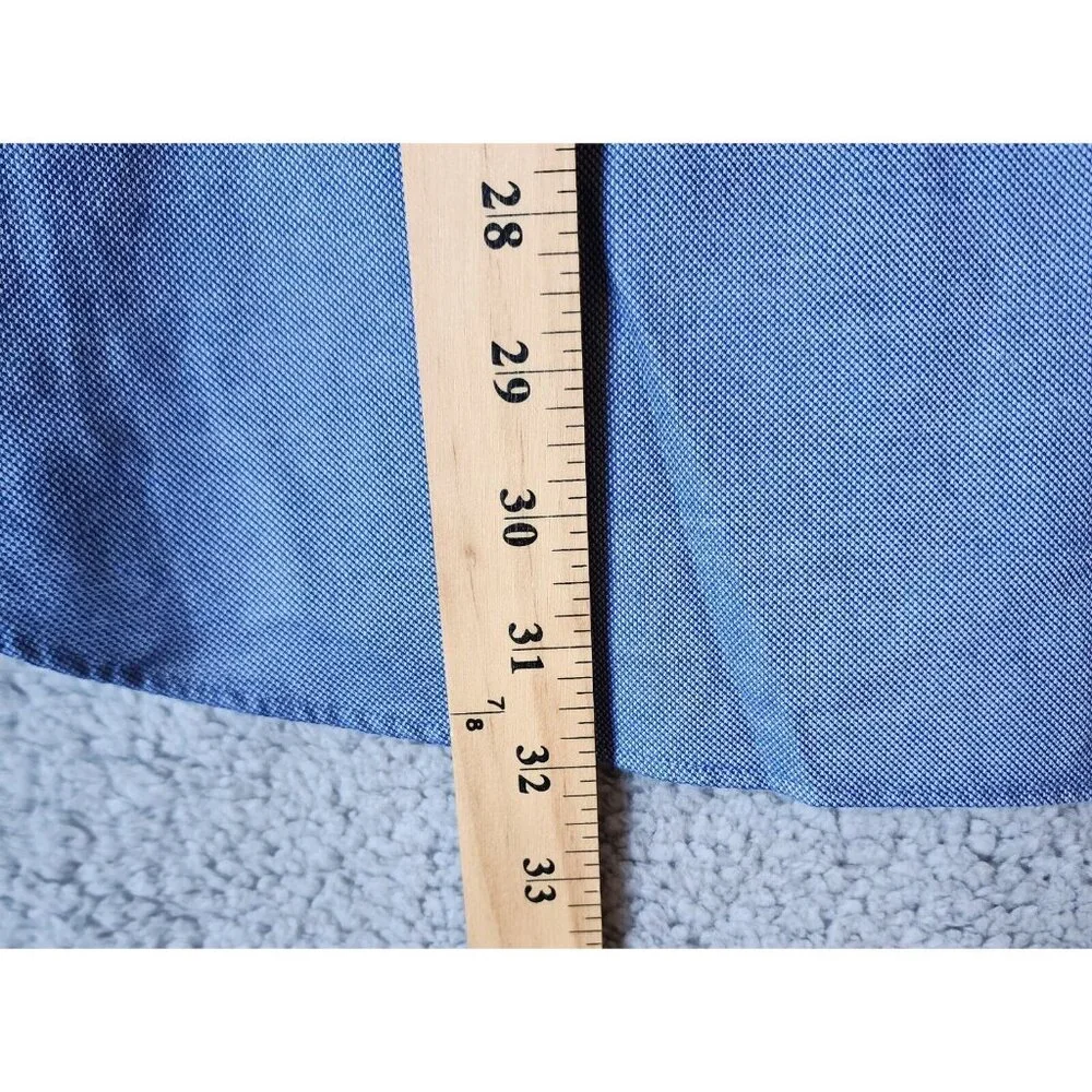 Banana Republic‎ Non Iron Slim Fit Blue Long Sleeve Button Up Shirt Size 17-17.5
